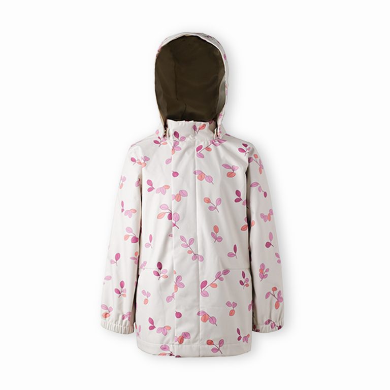 Kid's printed spring water proof outdoor jacket with hood (2)