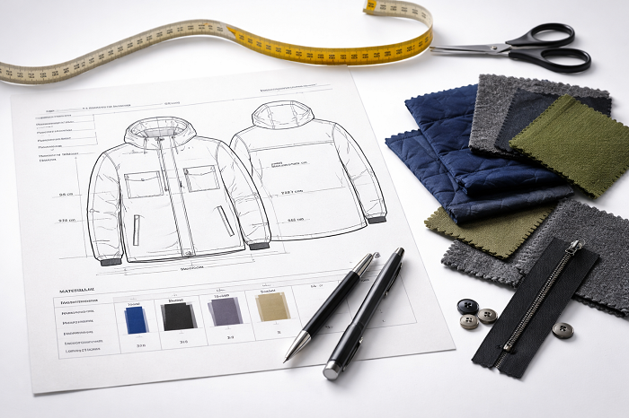 jacket sampling process prototype and pre-production 